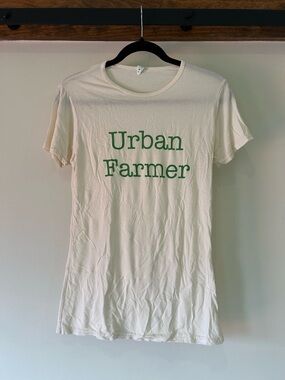 Urban Farmer Bamboo Graphic Tee - Cream with Green Text
